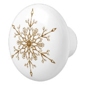 Elegant Gold Glitter Snowflake kerstfeestdag Keramische Knop (Rechts)