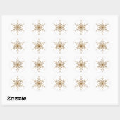 Elegant Gold Glitter Snowflake kerstfeestdag Ronde Sticker (Vel)