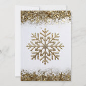 Elegant Gold Glitter Snowflake New Year Party Kaart (Achterkant)