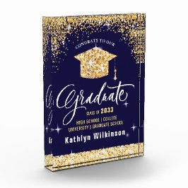 Elegant Gold Glitter Sparging Afstuderen Fotoblokken