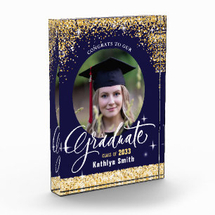 Elegant Gold Glitter Sparging Afstuderen Fotoblokken