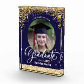 Elegant Gold Glitter Sparging Afstuderen Fotoblokken (Rechts)