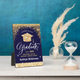 Elegant Gold Glitter Sparging Afstuderen Keepslag Fotoplaat