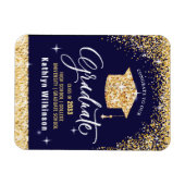 Elegant Gold Glitter Sparging Afstuderen Magneet (Horizontaal)