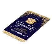 Elegant Gold Glitter Sparging Afstuderen Magneet (Linkerzijde)