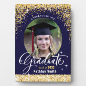 Elegant Gold Glitter Sparking Afstuderen Foto Fotoplaat (voorkant)