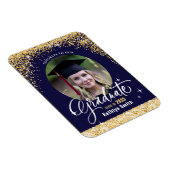 Elegant Gold Glitter Sparking Afstuderen Foto Magneet (Rechterzijde)