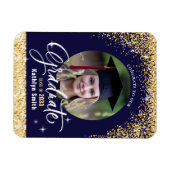 Elegant Gold Glitter Sparking Afstuderen Foto Magneet (Horizontaal)