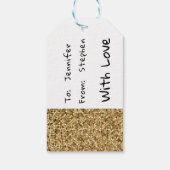 Elegant Gold Glitter Sparkle Cadeaulabel (Achterkant)