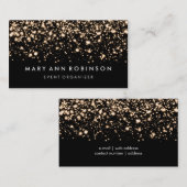Elegant Gold Glitter Sparkles Event Organizer Visitekaartje (Voorkant / Achterkant)