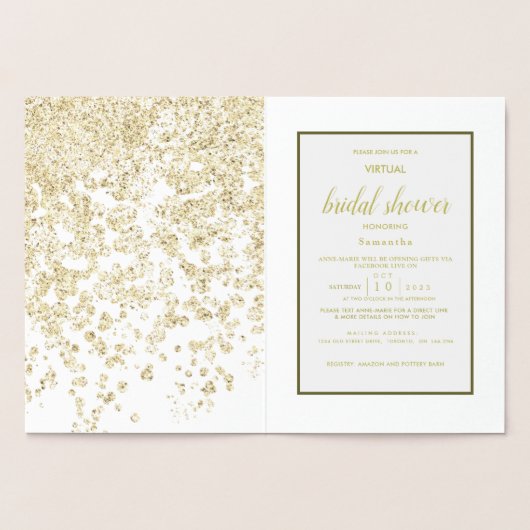 Elegant Gold Glitter Sparkly Virtual Vrijgezellenf Folie Kaarten (Binnen)