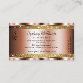 Elegant Gold Glitter Stars Monogram Roos Golden Visitekaartje