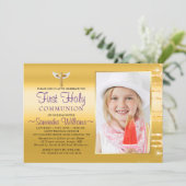 Elegant Gold Glitter stuurt foto's voor het eerst Kaart (Staand voorkant)