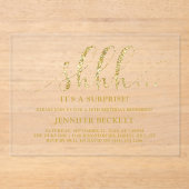 Elegant Gold Glitter Surprise Birthday Party Acryl Uitnodigingen (Voorkant)