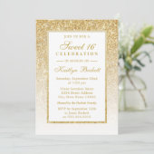 Elegant Gold Glitter Sweet 16 verjaardag Kaart (Staand voorkant)