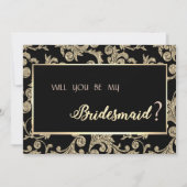Elegant Gold Glitter Swirls Bridesmaid Kaart (Voorkant)