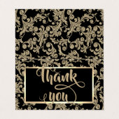 Elegant Gold Glitter Swirls Hartelijk dank Visitekaartje (Buitenkant ongevouwen)