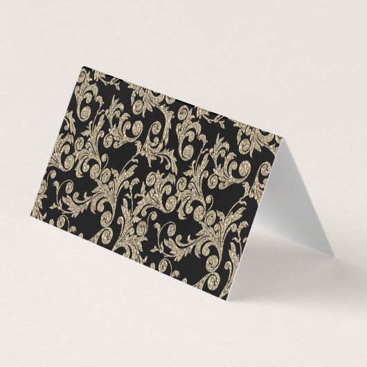 Elegant Gold Glitter Swirls Hartelijk dank Visitekaartje (Achterkant)