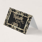 Elegant Gold Glitter Swirls Hartelijk dank Visitekaartje (Voorkant)