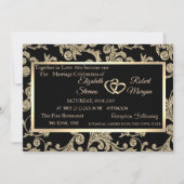 Elegant Gold Glitter Swirls, Lijst Weddenschap Kaart (Voorkant)