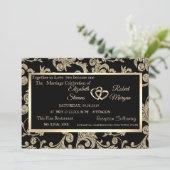 Elegant Gold Glitter Swirls, Lijst Weddenschap Kaart (Staand voorkant)