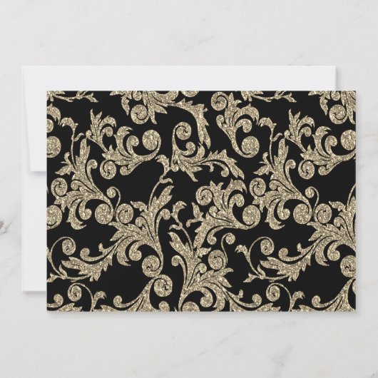Elegant Gold Glitter Swirls, Lijst Weddenschap Kaart (Achterkant)