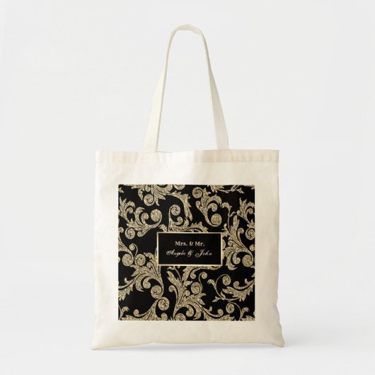 Elegant Gold Glitter Swirls Tote Bag (Voorkant)