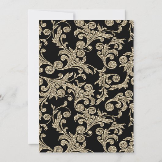 Elegant Gold Glitter Swirls Vrijgezellenfeest Kaart (Achterkant)