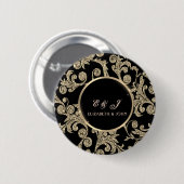 Elegant Gold Glitter Swirls Weddenschap Ronde Button 5,7 Cm (Voorkant /achterkant)