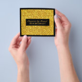 Elegant Gold Glitter Texture Black achtergrond Flyer (Hand)