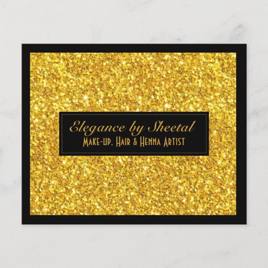 Elegant Gold Glitter Texture Black achtergrond Flyer (Voorkant)