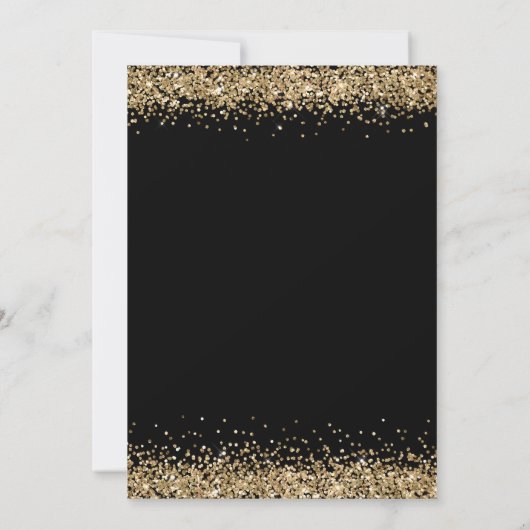 Elegant Gold Glitter Thirdeth Party Black Kaart (Achterkant)