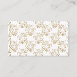 Elegant Gold Glitter Tiger — wit ontwerp afdrukk Visitekaartje