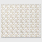 Elegant Gold Glitter Tiger — wit ontwerp afdrukken Cadeaupapier (Vlak)