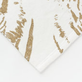 Elegant Gold Glitter Tiger — wit ontwerp afdrukken Fleece Deken (Hoek)