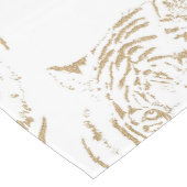 Elegant Gold Glitter Tiger — wit ontwerp afdrukken Medium Tafelloper (Hoek)