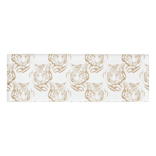 Elegant Gold Glitter Tiger — wit ontwerp afdrukken Naambadge (Voorkant)