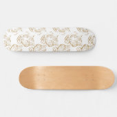 Elegant Gold Glitter Tiger — wit ontwerp afdrukken Persoonlijk Skateboard (Horizontaal)