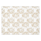 Elegant Gold Glitter Tiger — wit ontwerp afdrukken Tafelkleed (Voorkant (Horizontaal))