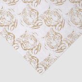 Elegant Gold Glitter Tiger — wit ontwerp afdrukken Tissuepapier (Detail)