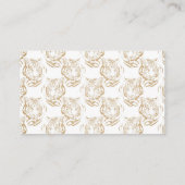 Elegant Gold Glitter Tiger — wit ontwerp afdrukken Visitekaartje (Achterkant)