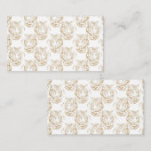Elegant Gold Glitter Tiger — wit ontwerp afdrukken Visitekaartje (Voorkant / Achterkant)