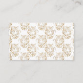 Elegant Gold Glitter Tiger — wit ontwerp afdrukken Visitekaartje (Voorkant)