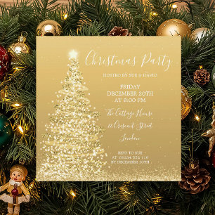 Elegant Gold Glitter Tree-kerstfeest  Kaart