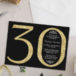Elegant Gold Glitter Typografie 30e verjaardag Kaart<br><div class="desc">Viel in stijl met deze trendy en elegante goudglitter 30th Birthday uitnodigingen. Het ontwerp is gemakkelijk te personaliseren en uw gasten zullen enthousiast zijn wanneer zij deze stijlvolle uitnodigingen ontvangen.</div>