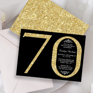 Elegant Gold Glitter Typografie 70e verjaardag Kaart