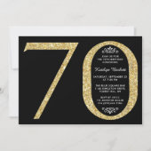 Elegant Gold Glitter Typografie 70e verjaardag Kaart (Voorkant)