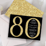 Elegant Gold Glitter Typografie 80th Birthday Kaart<br><div class="desc">Viel in stijl met deze trendy en elegante goudglitter 80th Birthday uitnodigingen. Het ontwerp is gemakkelijk te personaliseren en uw gasten zullen enthousiast zijn wanneer zij deze stijlvolle uitnodigingen ontvangen.</div>