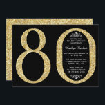 Elegant Gold Glitter Typografie 80th Birthday Kaart<br><div class="desc">Viel in stijl met deze trendy en elegante goudglitter 80th Birthday uitnodigingen. Het ontwerp is gemakkelijk te personaliseren en uw gasten zullen enthousiast zijn wanneer zij deze stijlvolle uitnodigingen ontvangen.</div>