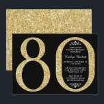 Elegant Gold Glitter Typografie 80th Birthday Kaart<br><div class="desc">Viel in stijl met deze trendy en elegante goudglitter 80th Birthday uitnodigingen. Het ontwerp is gemakkelijk te personaliseren en uw gasten zullen enthousiast zijn wanneer zij deze stijlvolle uitnodigingen ontvangen.</div>